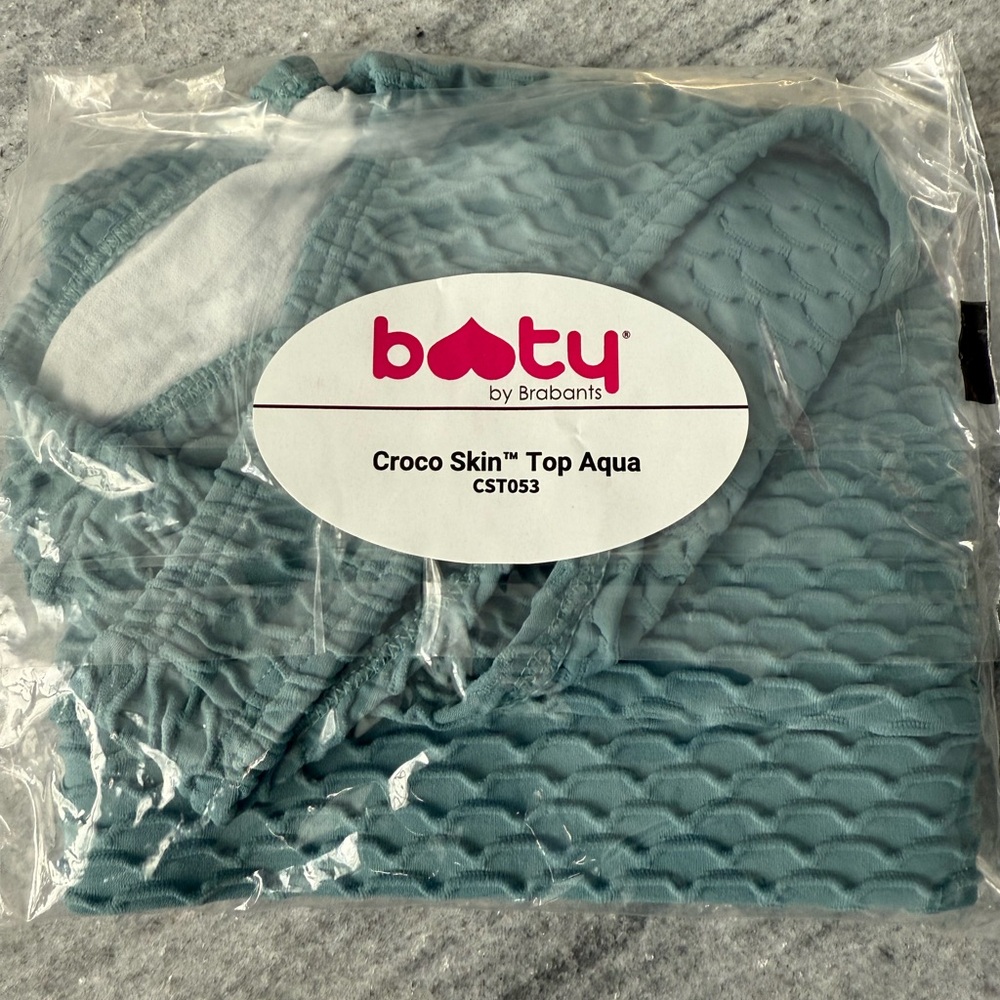 Booty by Brabants Aqua Croco Skin Crop Top